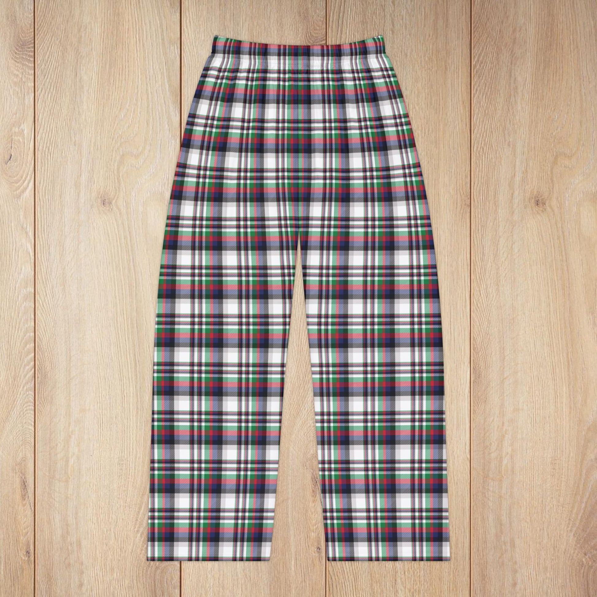 Women’s Christmas White & Black Chicago IL Plaid Pajama Pants