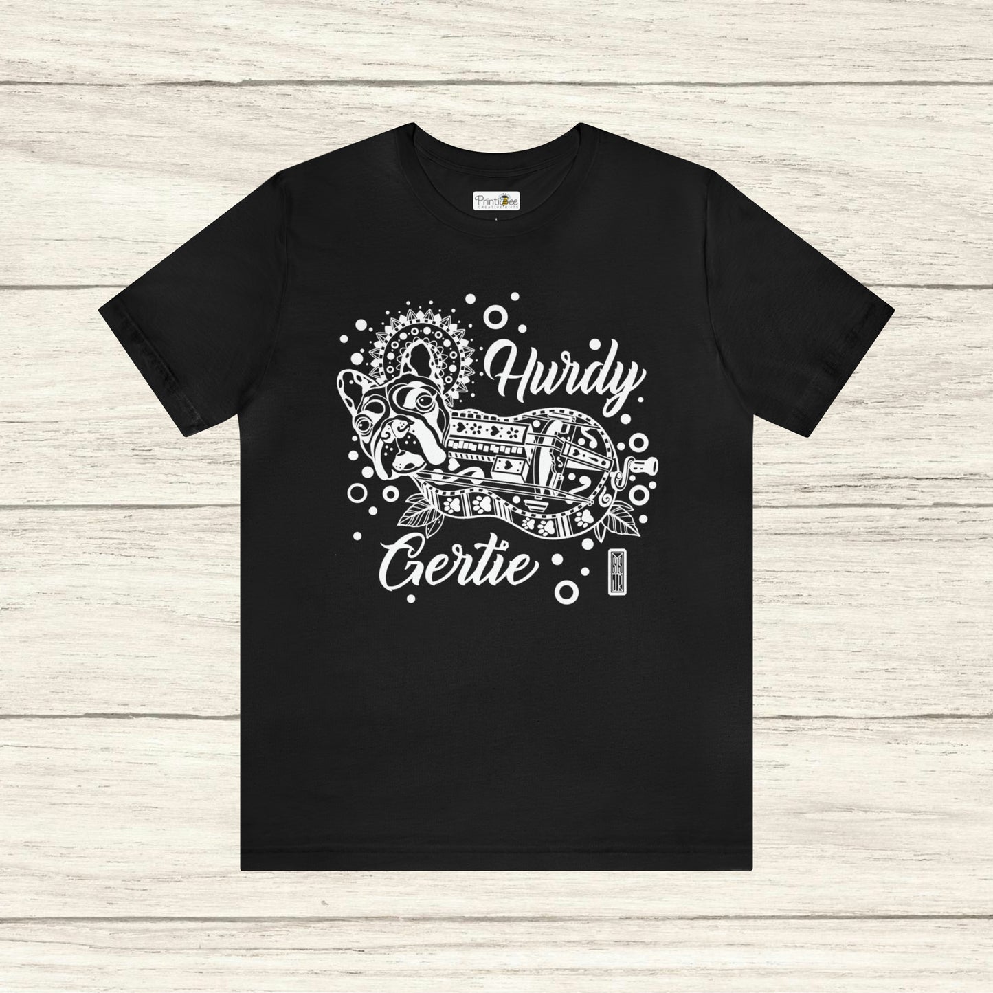 Hurdy Gertie Tee, Frenchton Dog Line Art Shirt