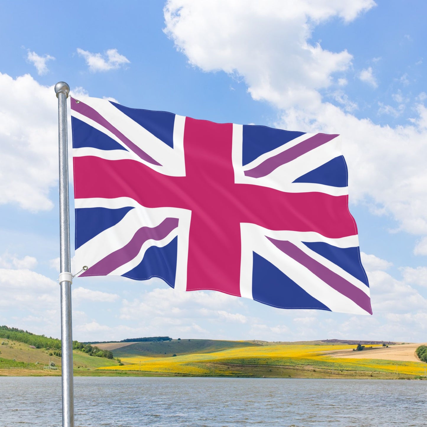 UK Bisexual Pride Flag with Grommets