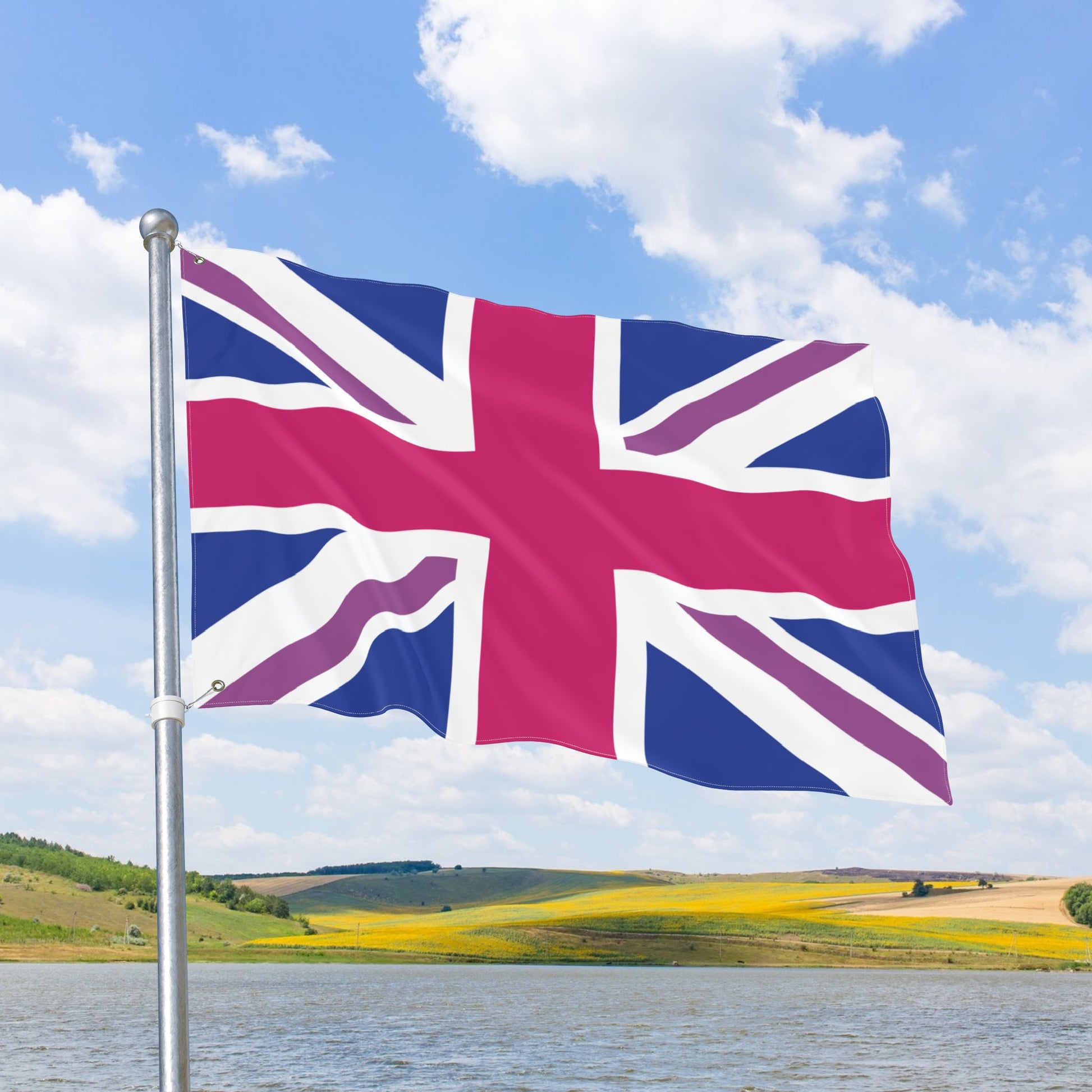 UK Bisexual Pride Flag with Grommets