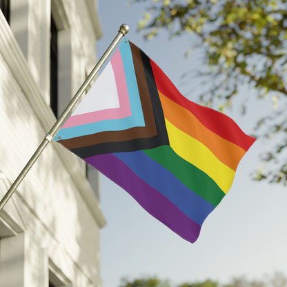 30'' × 40'' Rainbow Progress Pride Double-Sided Flag, with Left or Right Side Grommets