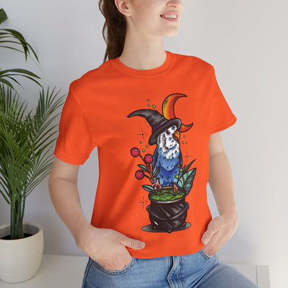 Lovebird Witch, Hand-Drawn & Hand-Colored Tee