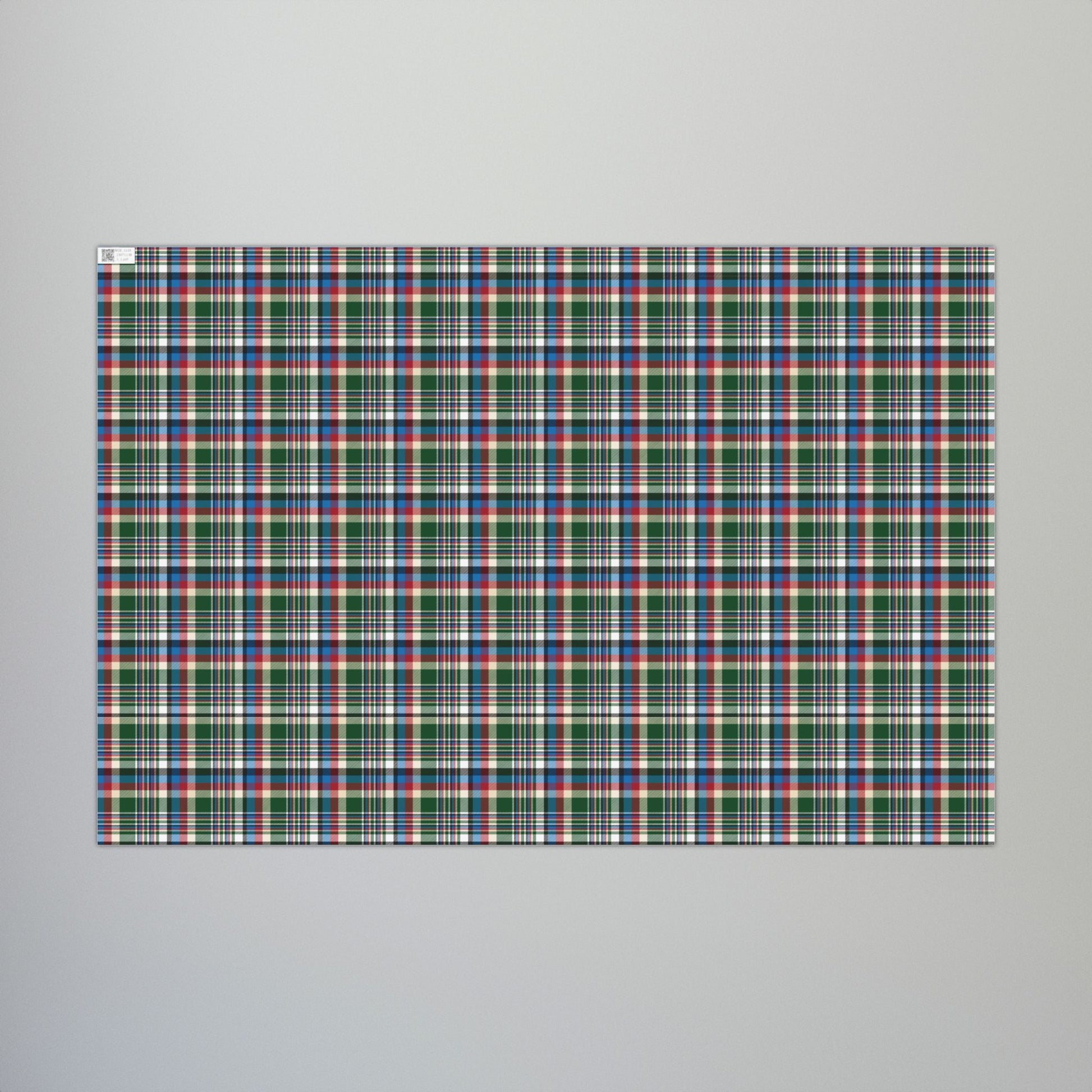 Christmas Green & Cream Milwaukee WI Plaid Gift Wrapping Paper Roll