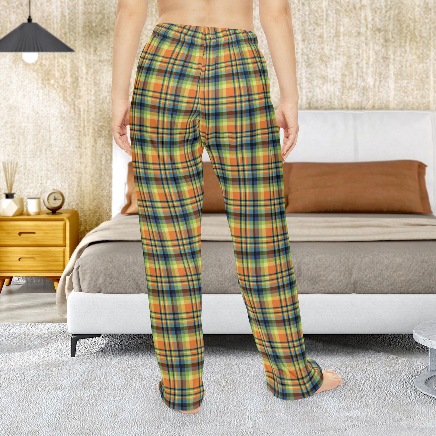 Women’s Orange, Green & Blue Ohio Plaid Pajama Pants