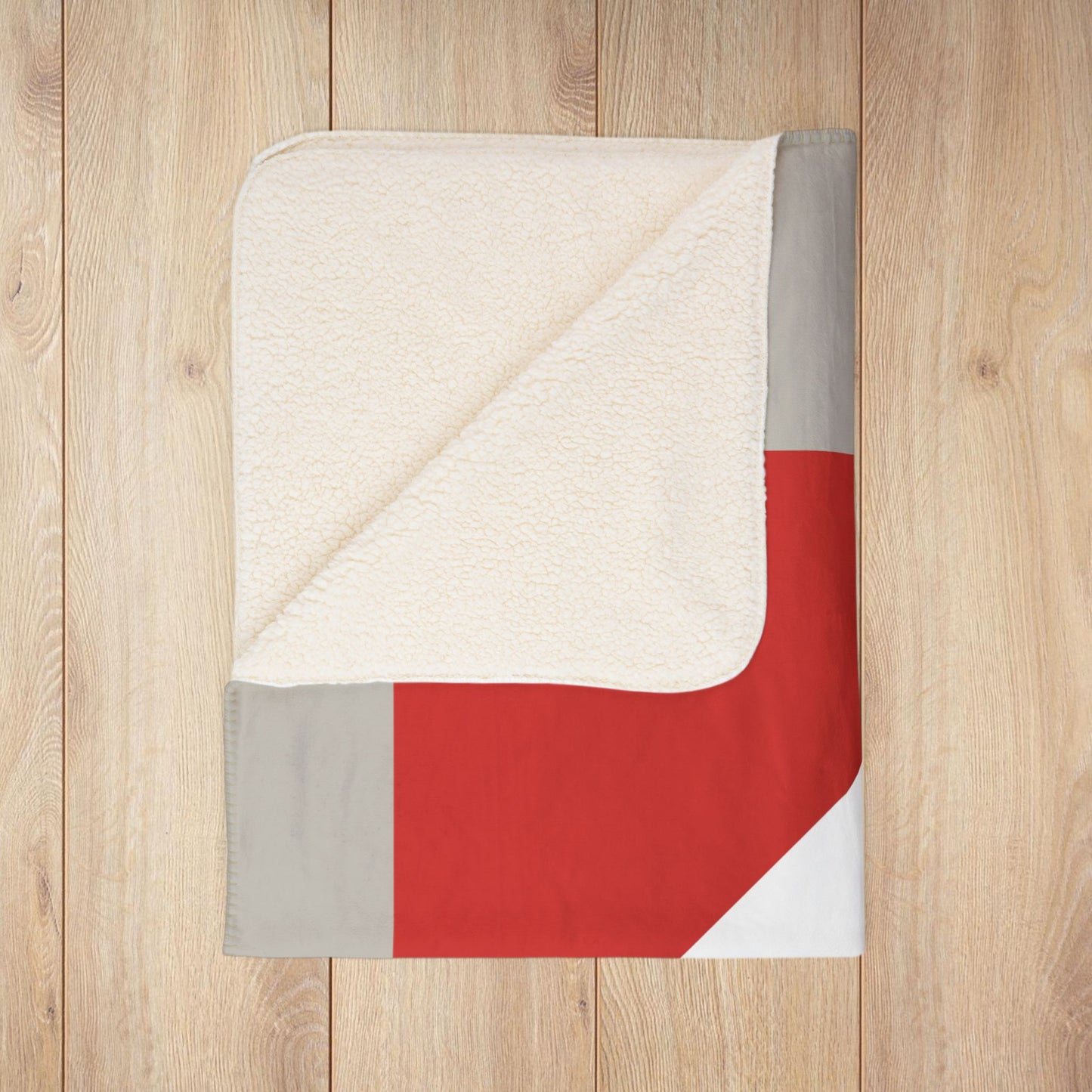 AMC Logo Greige Fleece Sherpa Blanket
