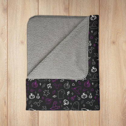 Asexual Pride Halloween Fleece Sherpa Blanket