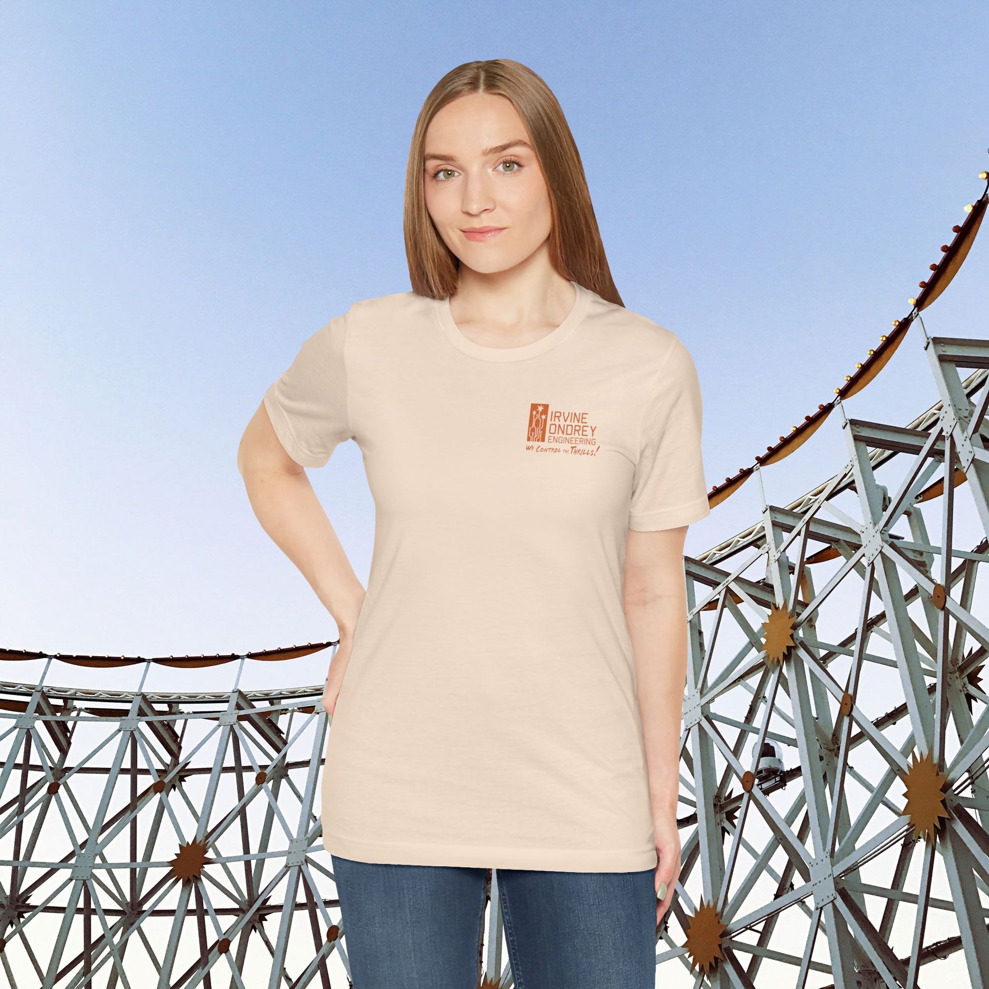 I Just Wanna Hang Out with My Dog & Ride Roller Coasters Tee (BACK graphic) • Irvine Ondrey Engineering