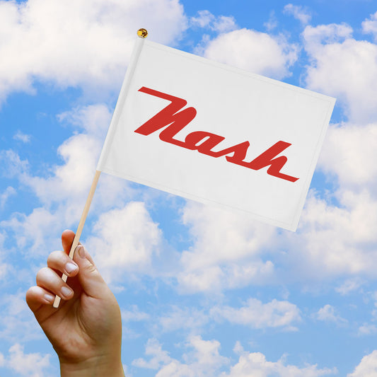 Nash Logo White Hand Flags