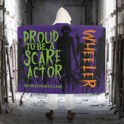 One size Cream Proud to Be a Scare Actor Hooded Sherpa Fleece Blanket • Irvine Ondrey Engineering