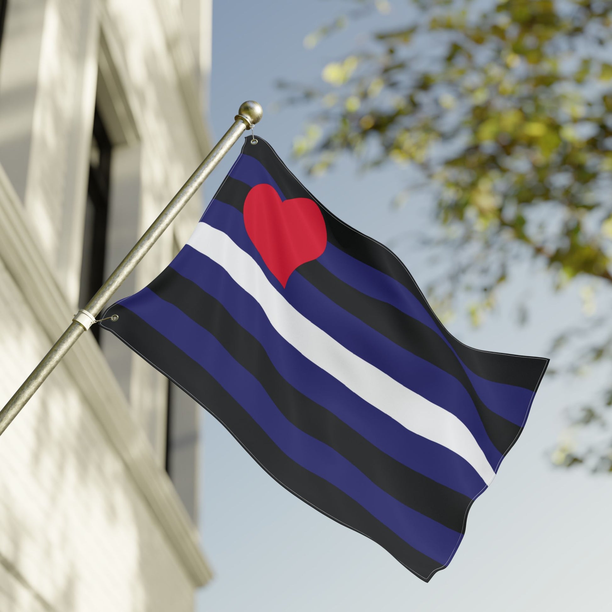 24'' × 36'' Leather Pride Flag, with Left or Right Side Grommets
