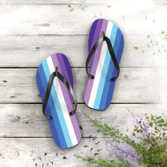 L Black sole Berrisexual Pride Flip Flops