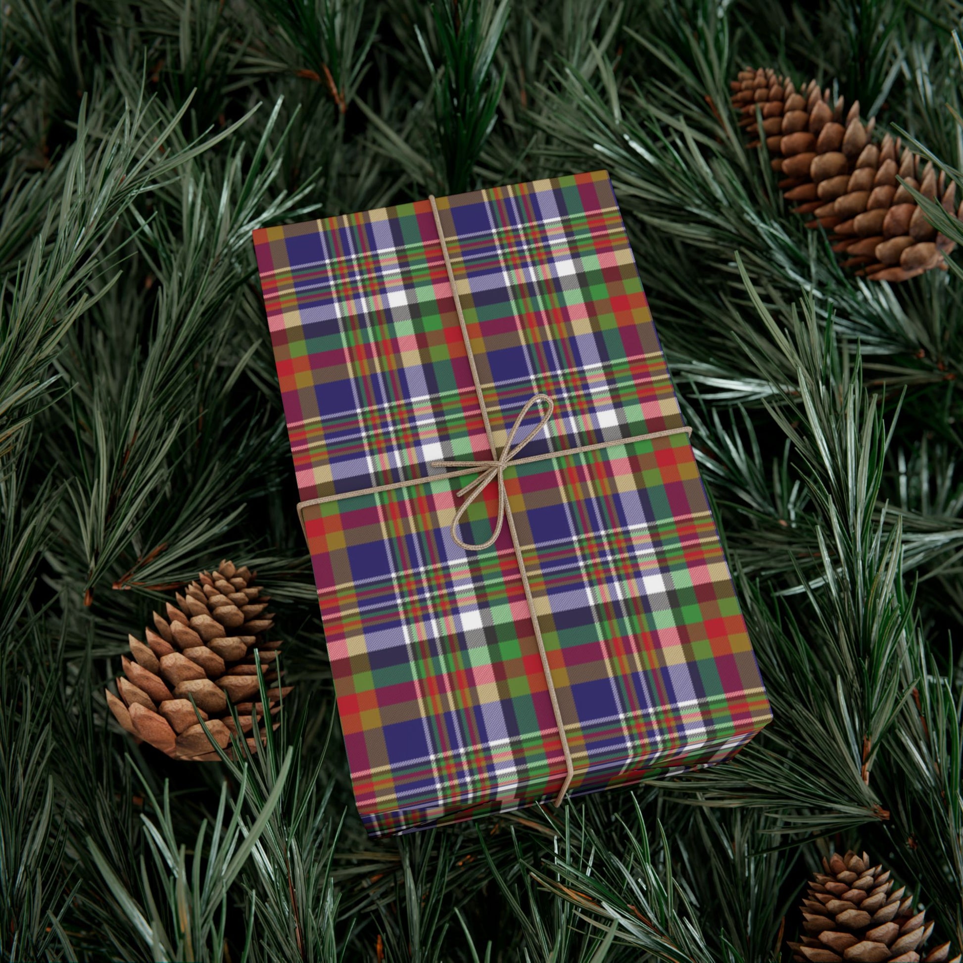 Christmas Purple & Black Baltimore MD Plaid Gift Wrapping Paper Roll