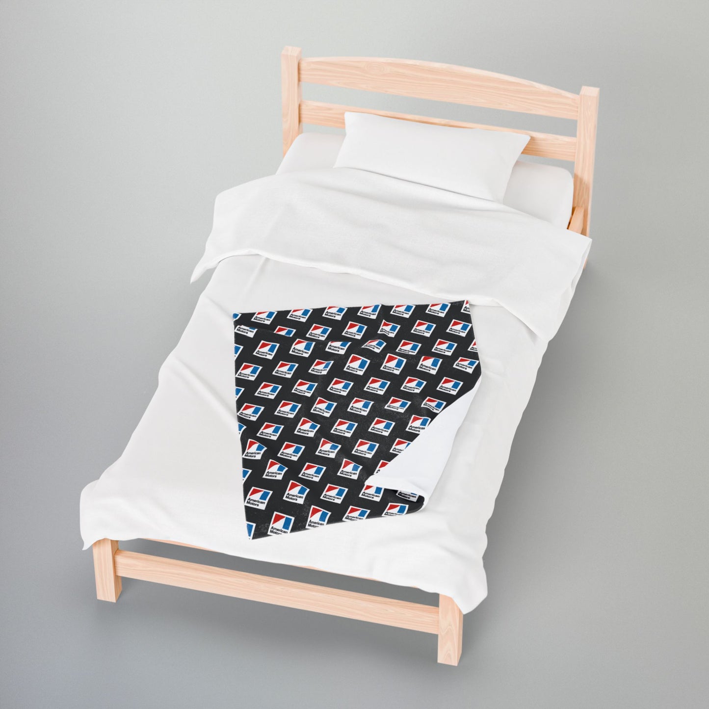 AMC Logo Black Velveteen Plush Blanket