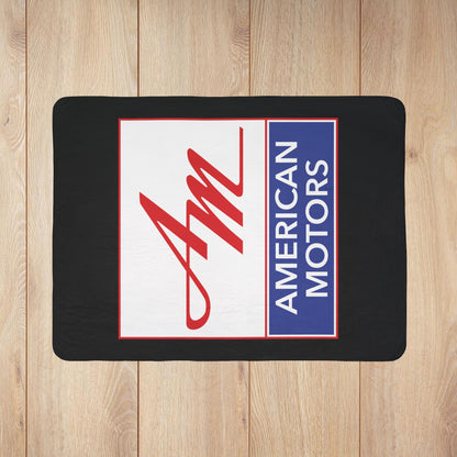 AMC Square Logo Black Fleece Sherpa Blanket