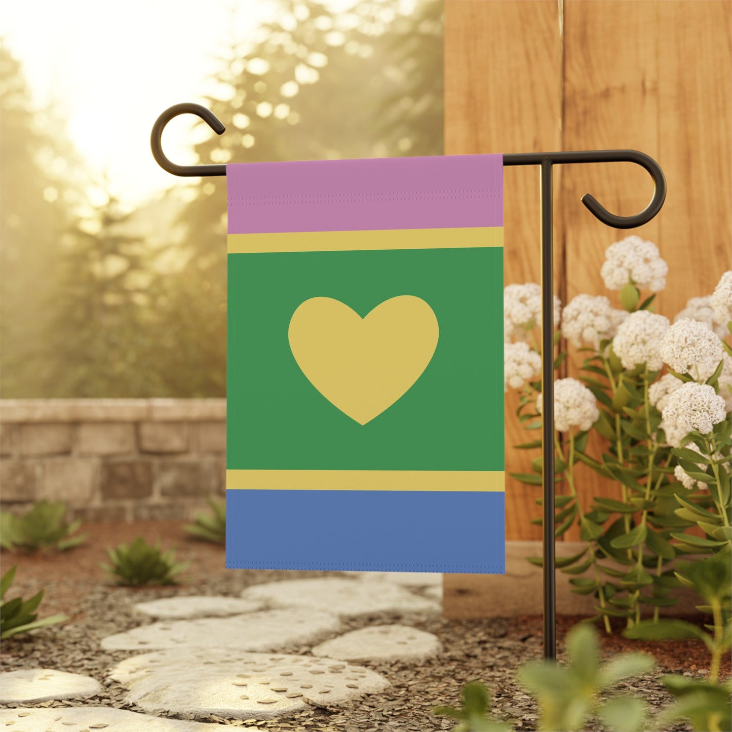 Polyromantic Pride Heart Garden Flag Banner