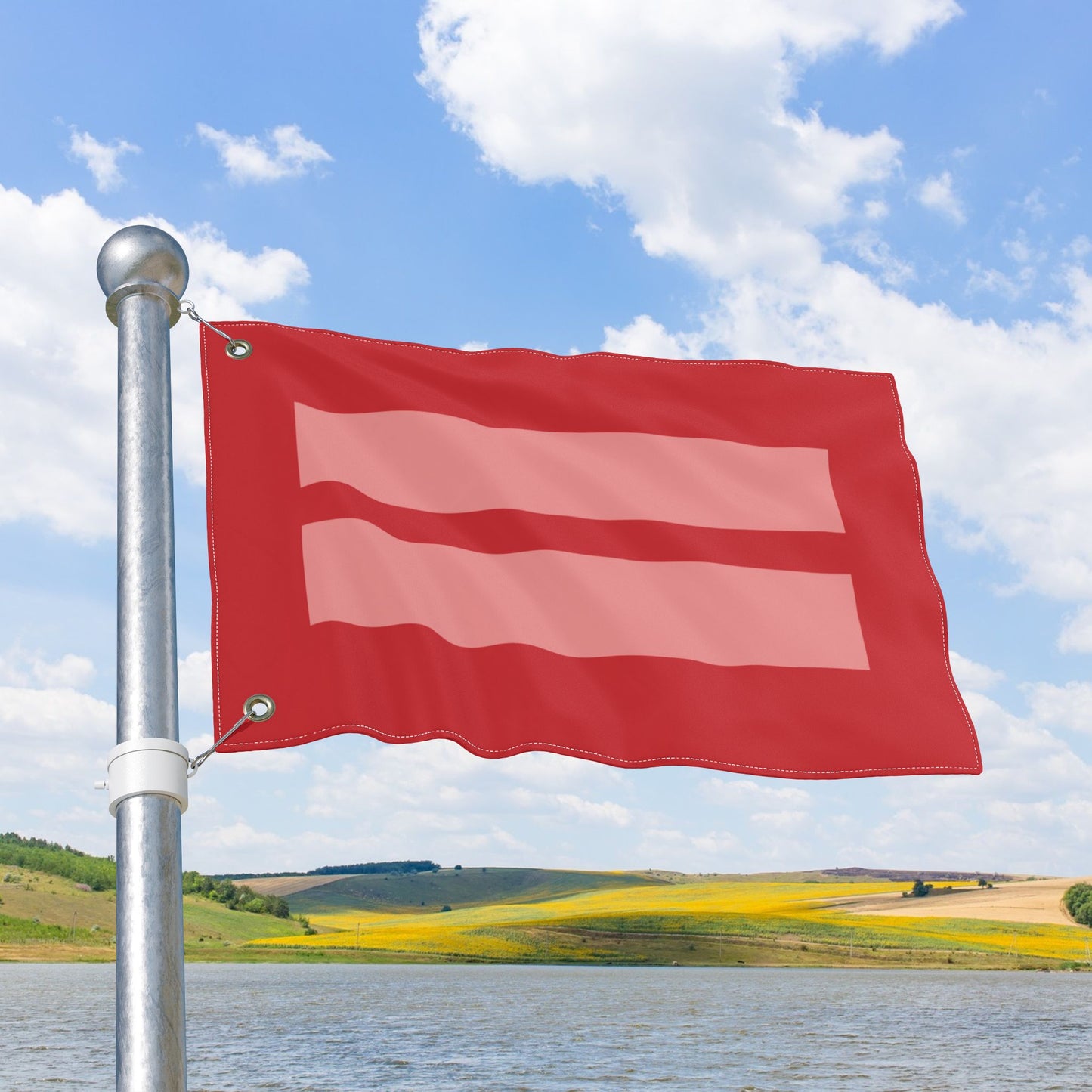 Human Rights & Equality Red Flag with Grommets
