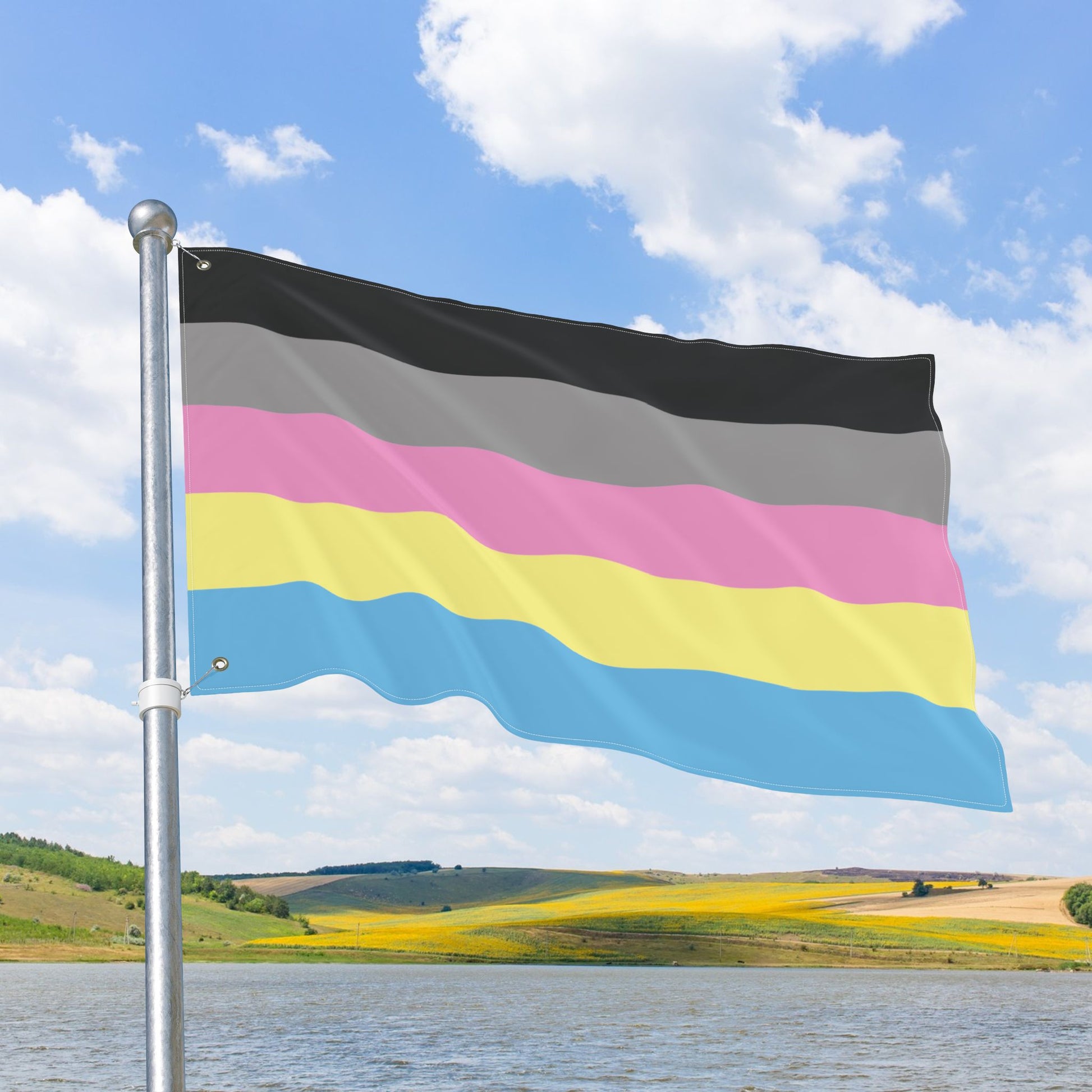 Polygender Double-Sided Pride Flag with Grommets