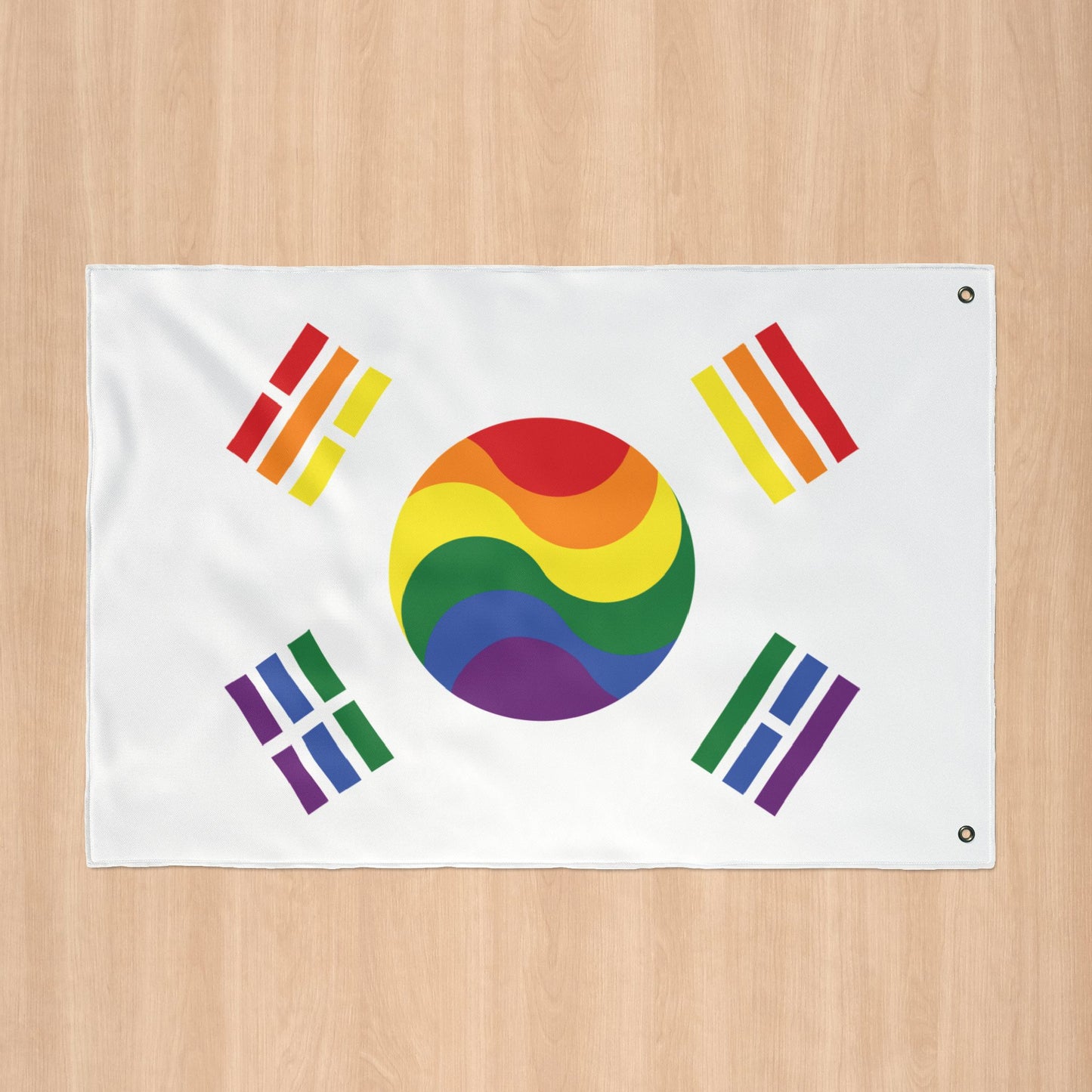 South Korea Rainbow Pride Flag with Grommets