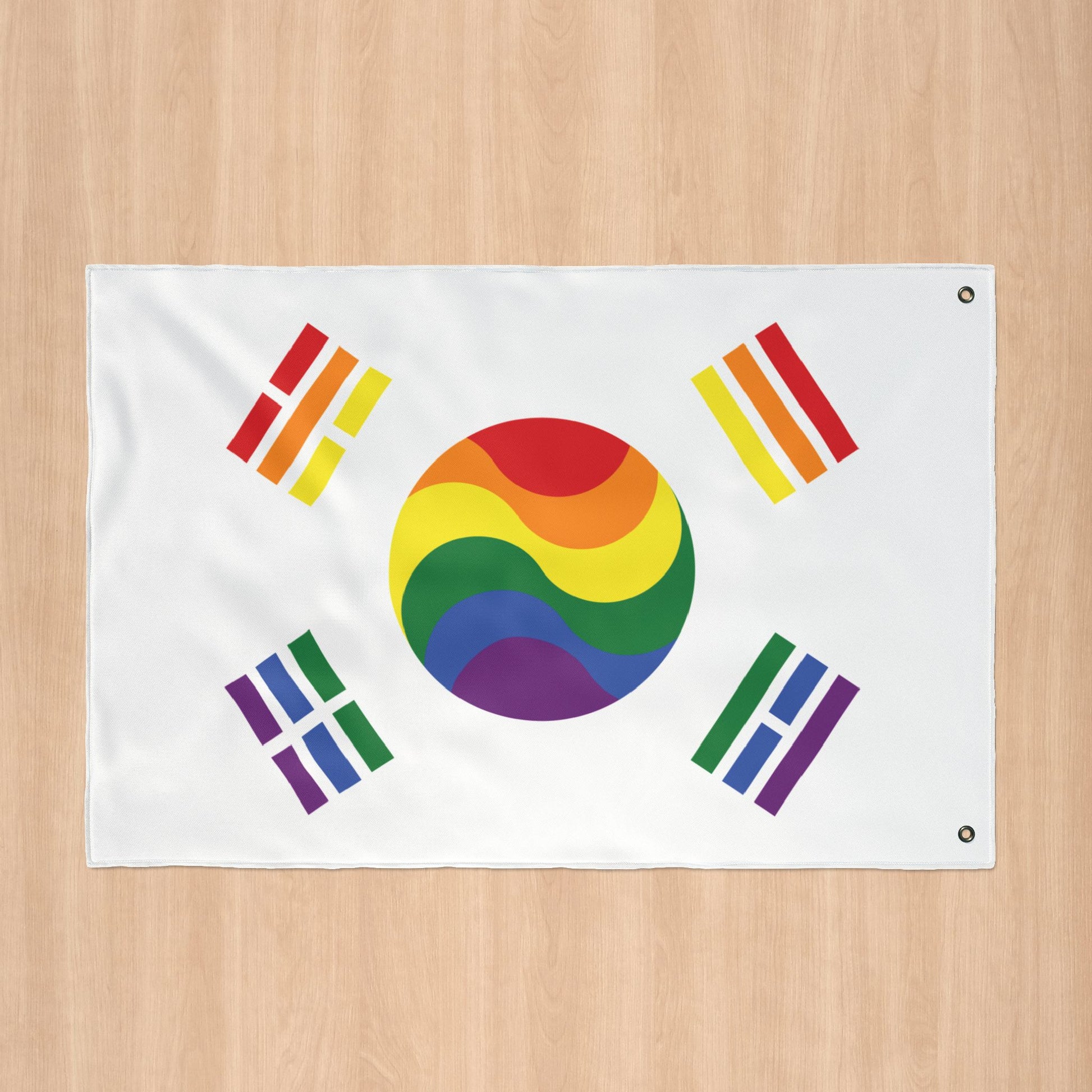 South Korea Rainbow Pride Flag with Grommets