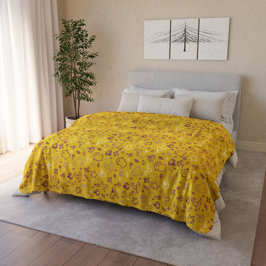 Intersex Pride Halloween Yellow Fleece Sherpa Blanket