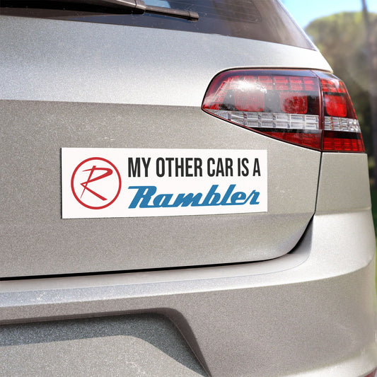 My Other Car is a Rambler, AMC Blue Logos Custom Car Magnet