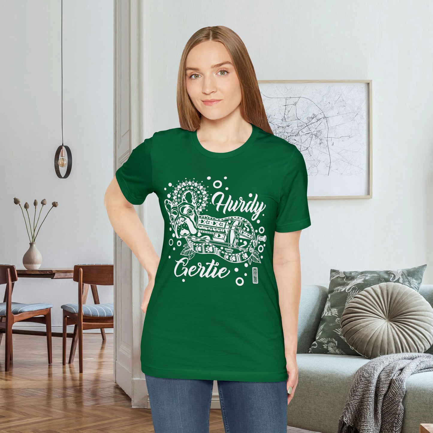 Hurdy Gertie Tee, Frenchton Dog Line Art Shirt