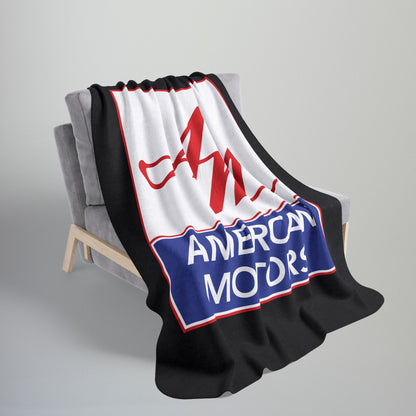 AMC Square Logo Black Fleece Sherpa Blanket
