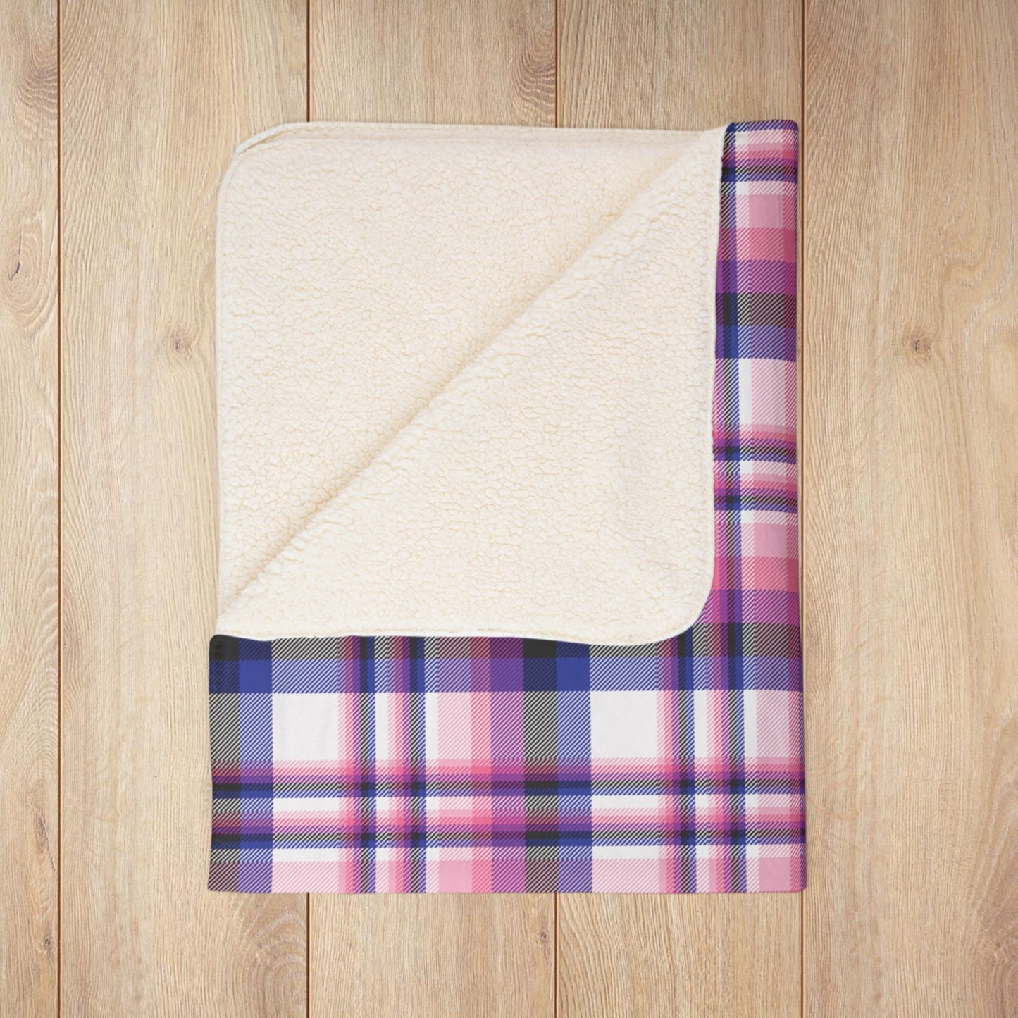 Genderfluid Pride Plaid Fleece Sherpa Blanket