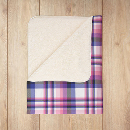 Genderfluid Pride Plaid Fleece Sherpa Blanket