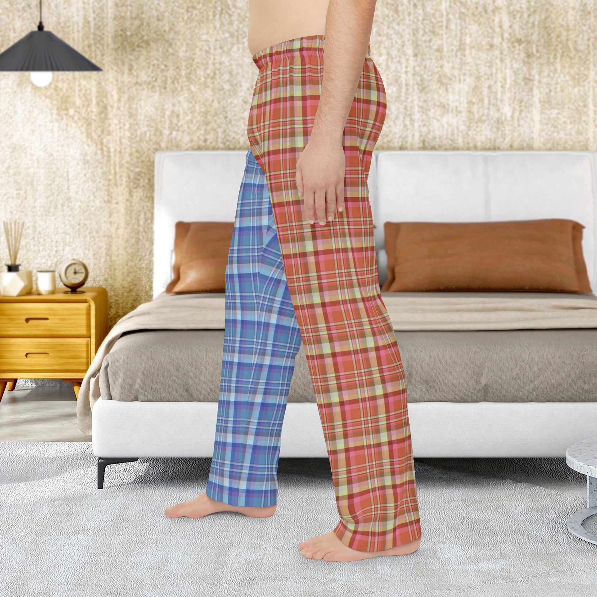Men’s Half Red, Half Blue Plaid Orlando FL Pajama Pants