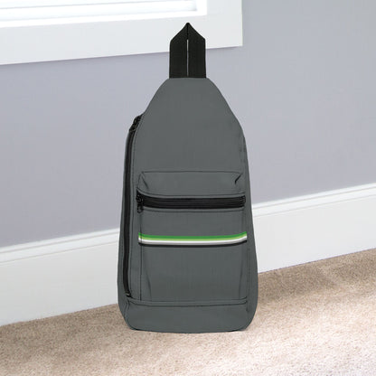 14.5" × 9'' Aromantic Pride Grey Minimalist Cross Body Sling Bag