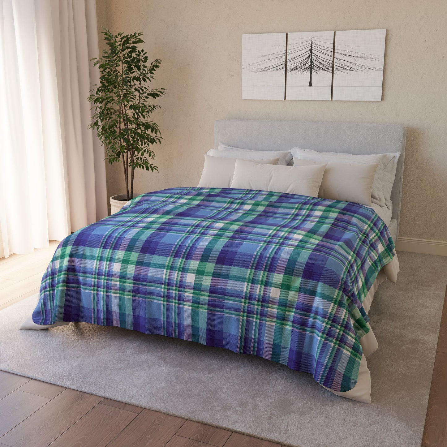 Gay Men Pride Plaid Fleece Sherpa Blanket