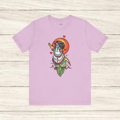 Bride of Frankenstein Lovebird, Hand-Drawn & Hand-Colored Tee