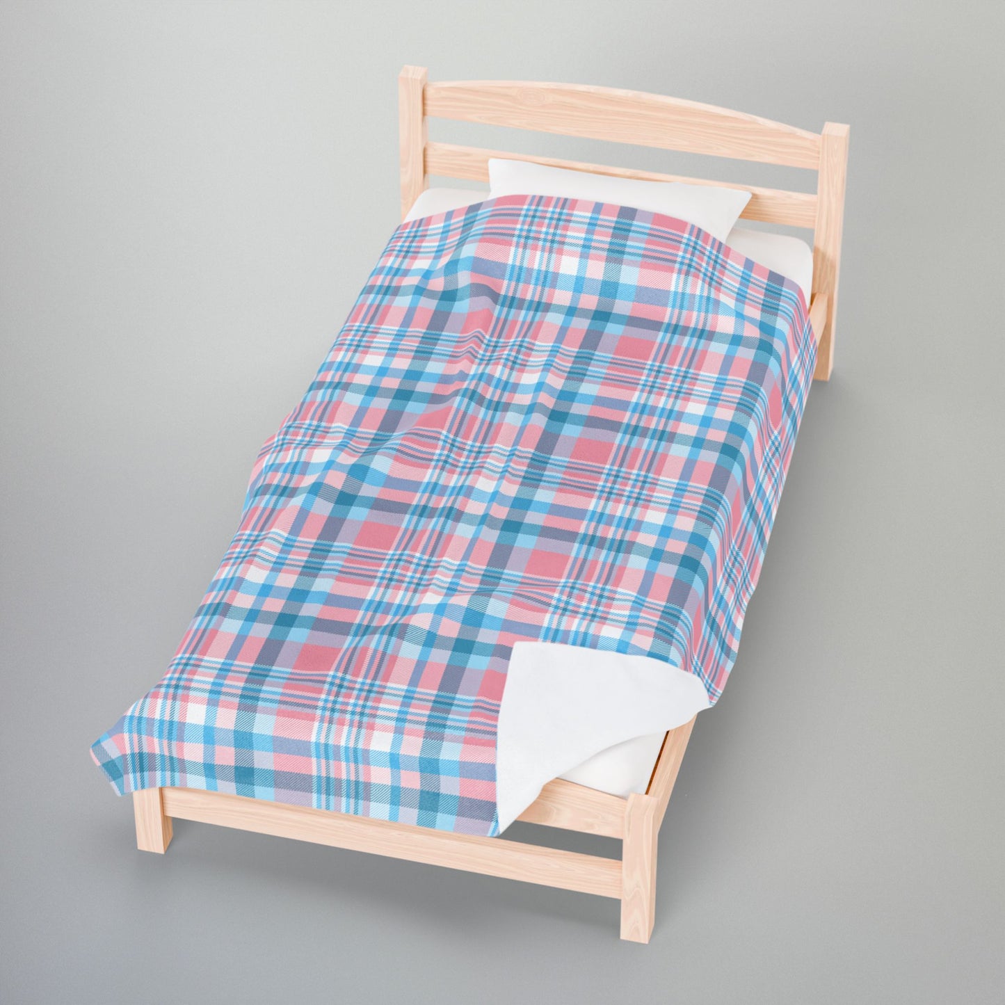 Transgender Pride Plaid Velveteen Plush Blanket