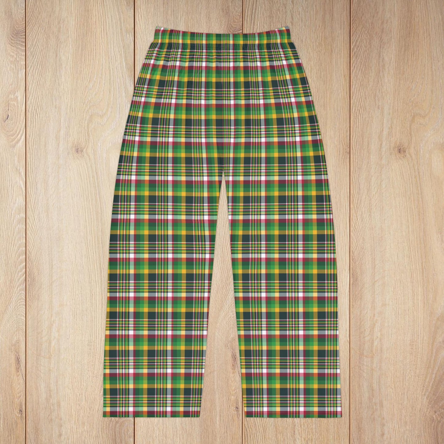Men’s Christmas Green and Gold Green Bay WI Plaid Pajama Pants