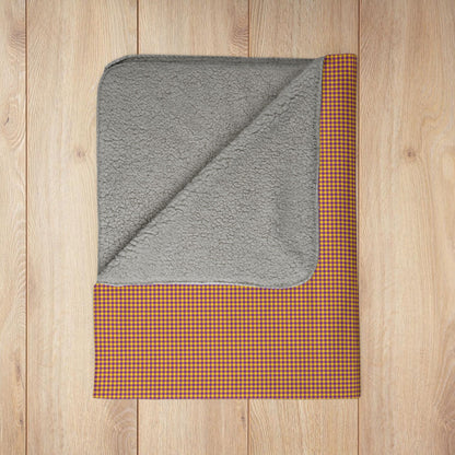 Yellow & Purple Intersex Pride Gingham Fleece Sherpa Blanket
