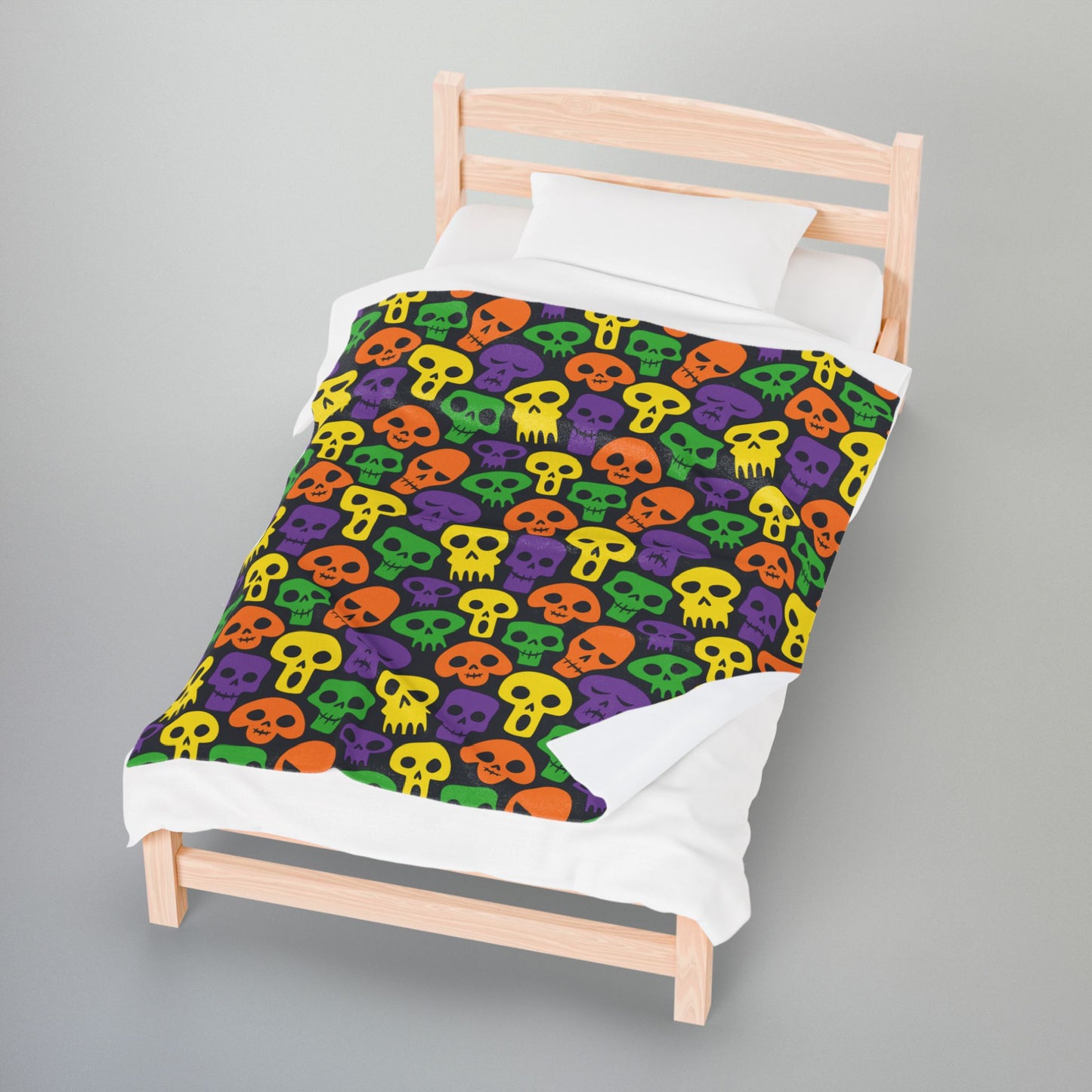 Halloween Skulls Velveteen Plush Blanket