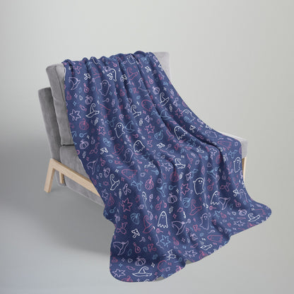 Bigender Pride Halloween Fleece Sherpa Blanket