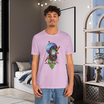 Frankenstein Lovebird, Hand-Drawn & Hand-Colored Tee