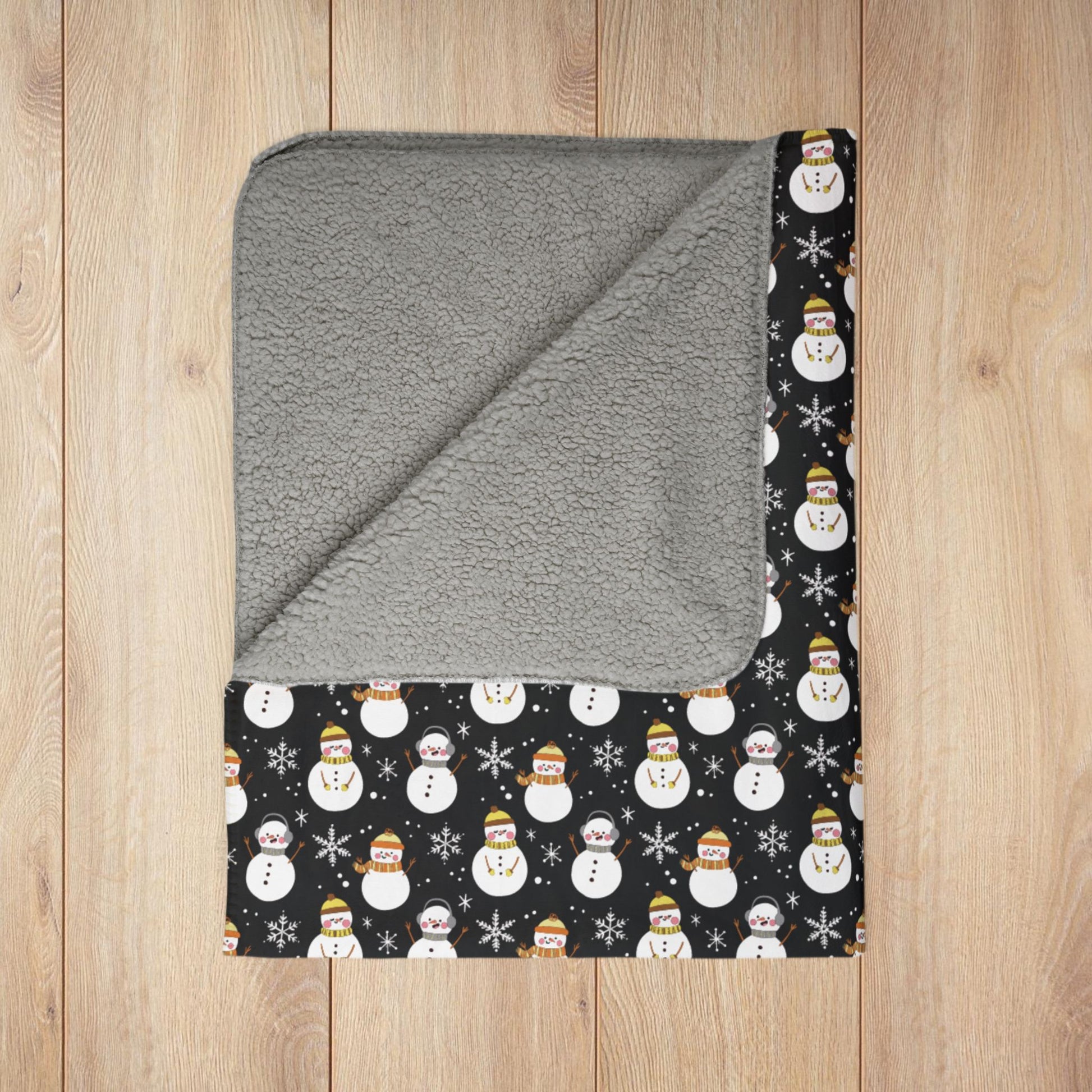 Bear Pride Snowmen Fleece Sherpa Blanket