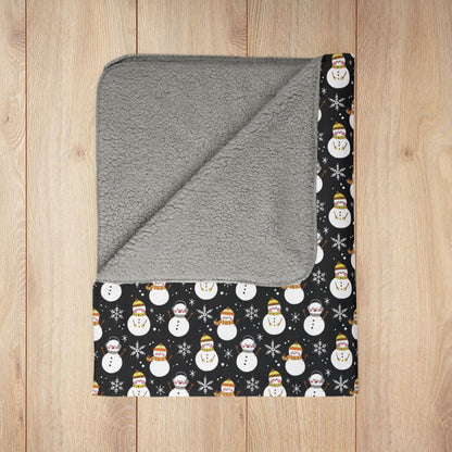 Bear Pride Snowmen Fleece Sherpa Blanket