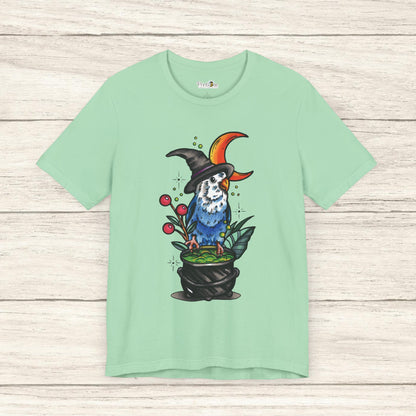 Lovebird Witch, Hand-Drawn & Hand-Colored Tee