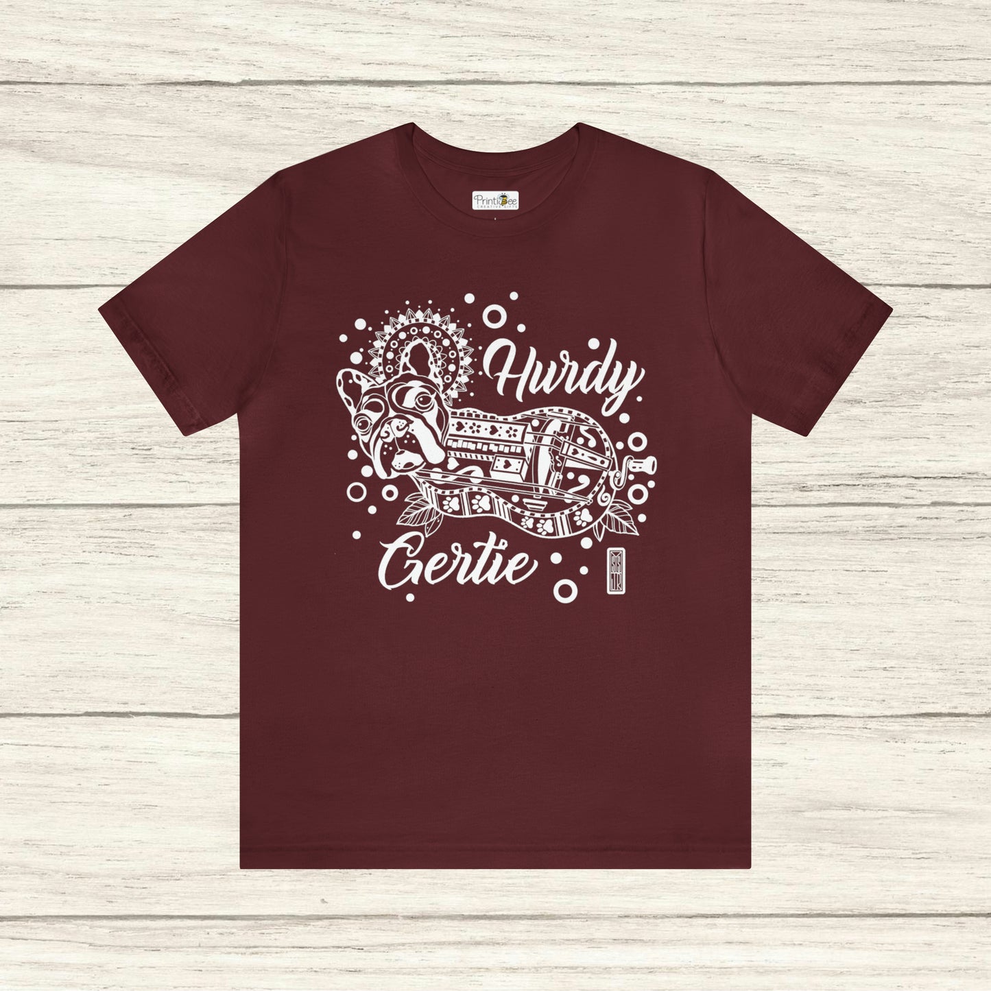 Hurdy Gertie Tee, Frenchton Dog Line Art Shirt