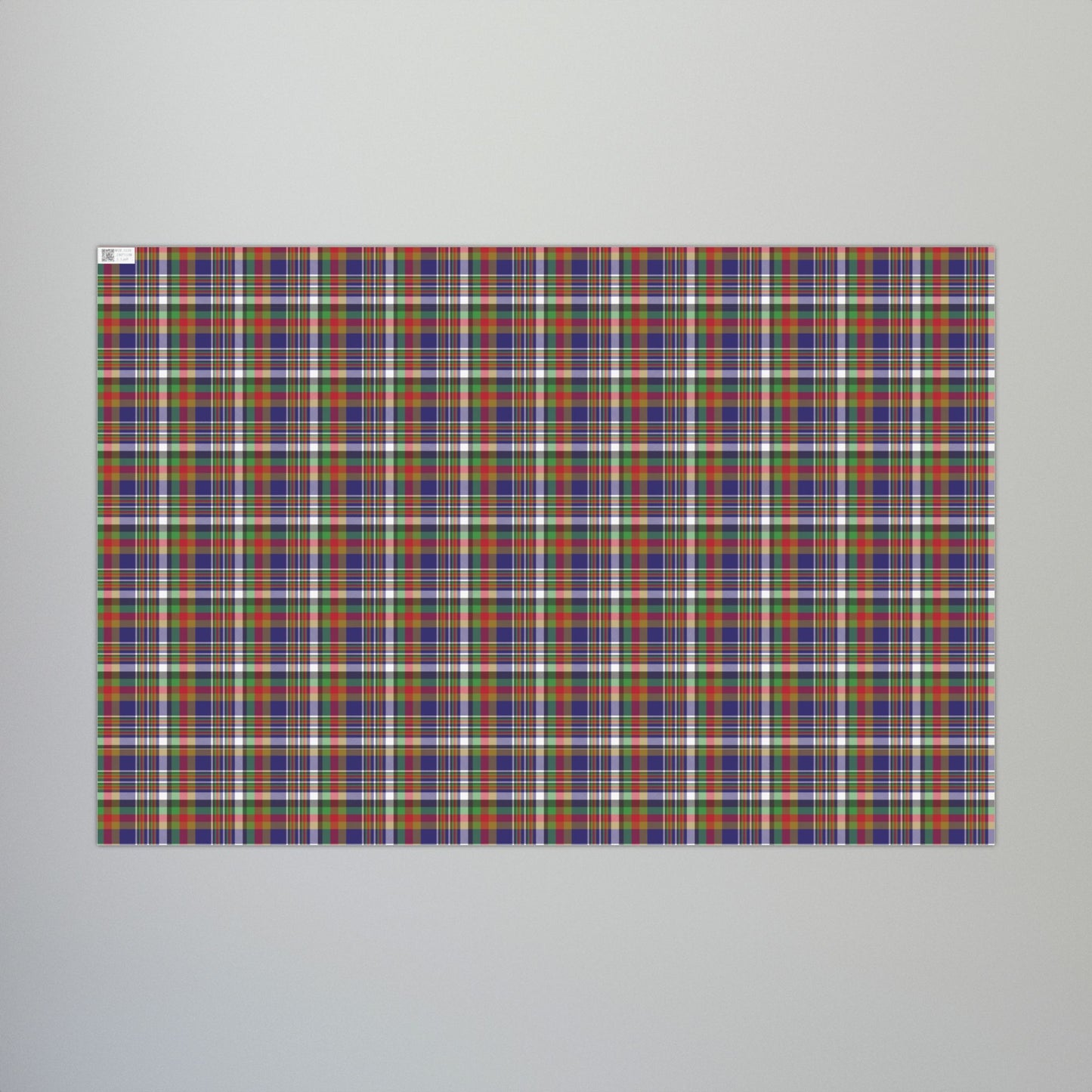 Christmas Purple & Black Baltimore MD Plaid Gift Wrapping Paper Roll