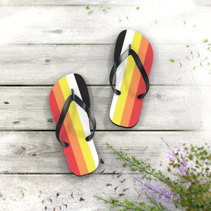 S Black sole Lithromantic Pride Flip Flops