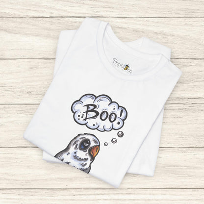 Ghost Lovebird Boo! Hand-Drawn & Hand-Colored Tee