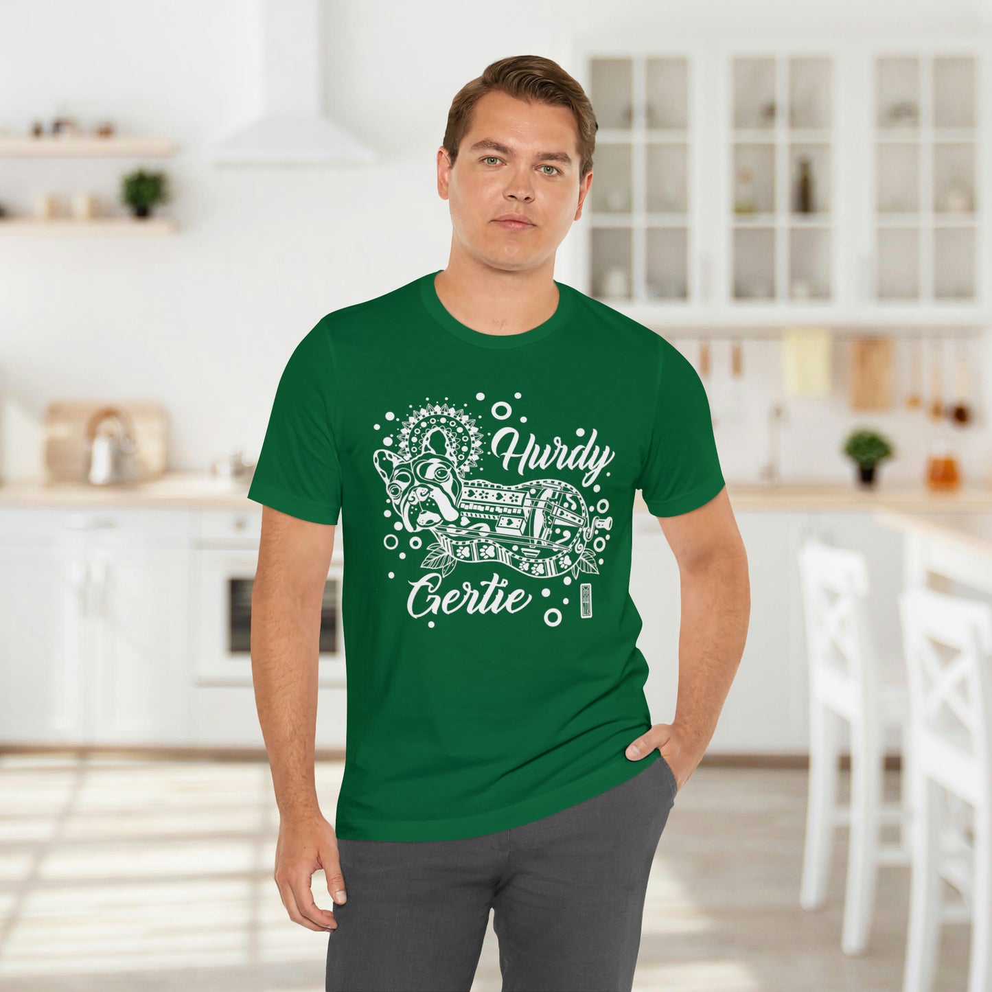 Hurdy Gertie Tee, Frenchton Dog Line Art Shirt