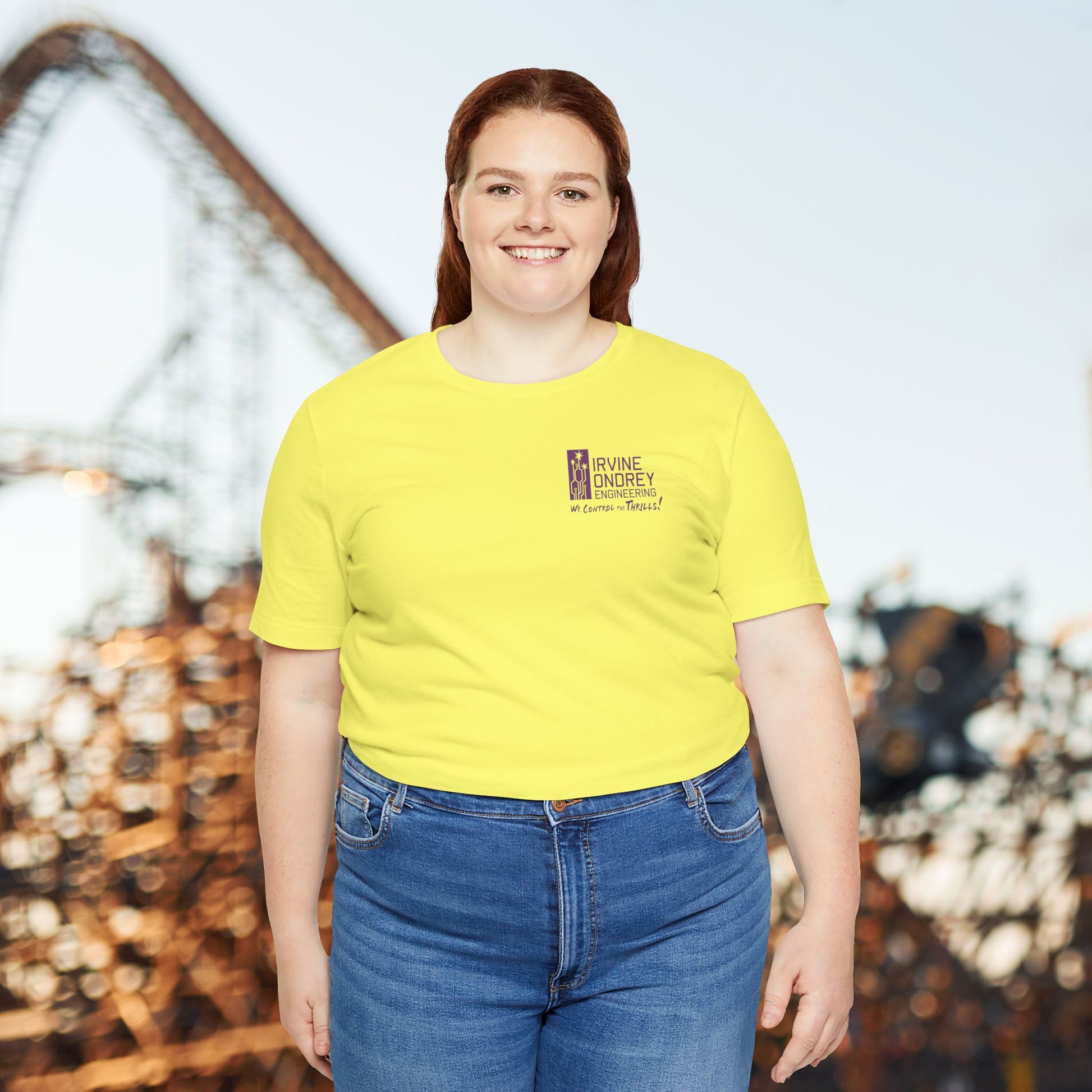 I Just Wanna Trick-or-Treat & Ride Roller Coasters Tee (BACK graphic) • Irvine Ondrey Engineering