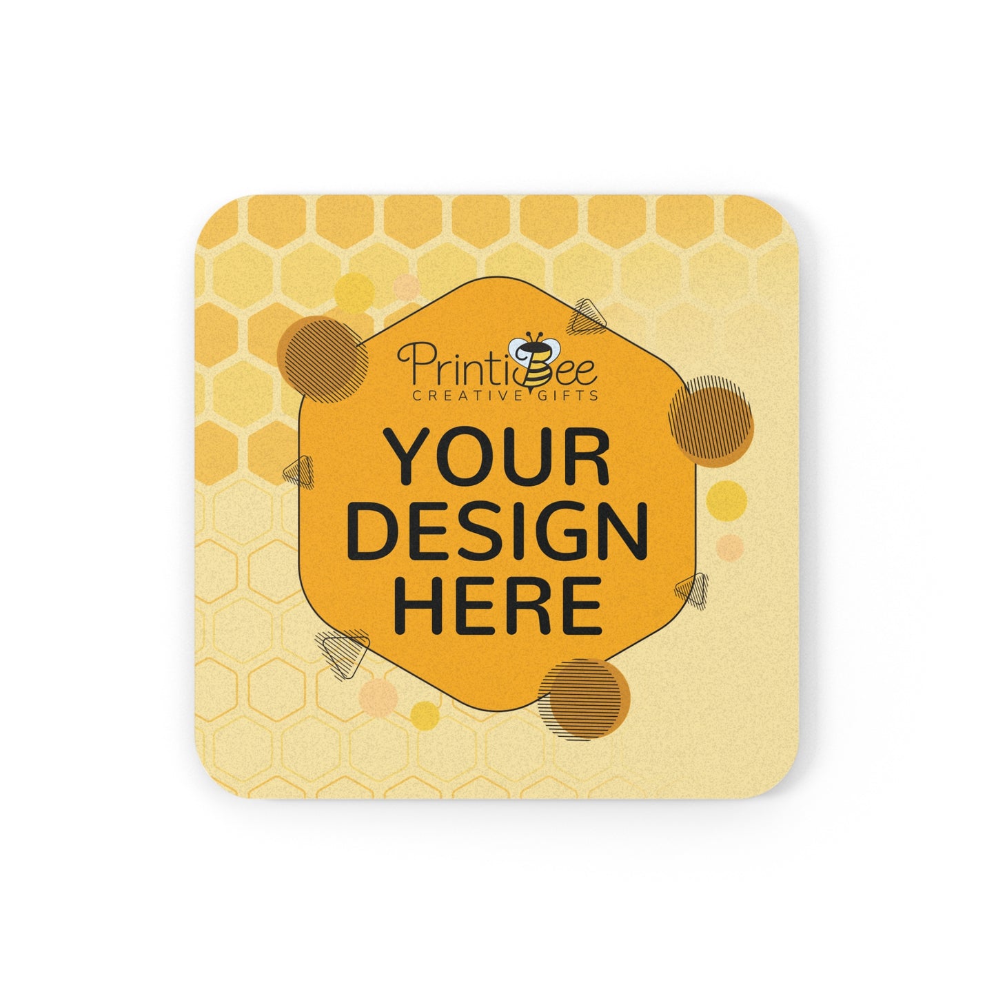 Square 3.75" × 3.75" Cork Custom Cork Back Coaster