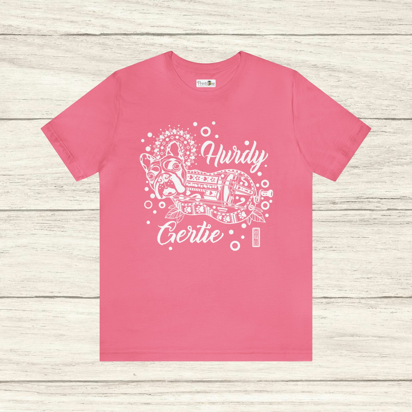 Hurdy Gertie Tee, Frenchton Dog Line Art Shirt